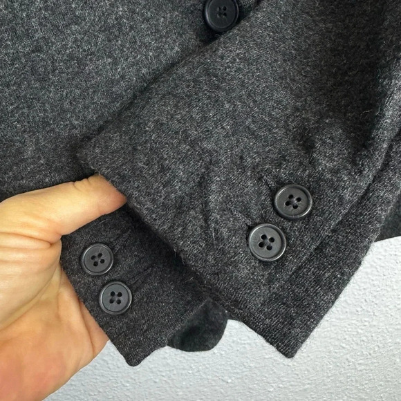 J. Crew Benny Wool Blazer Jacket Size 4 Dark Gray Double Breasted Notch Lapel - Picture 3 of 5